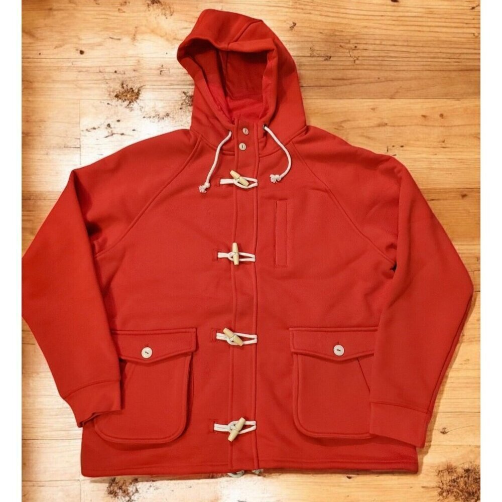 Mcnairy & Co Duffel Hoodie Mens‎ XL Red Zippered Pockets NWT MSRP $224
